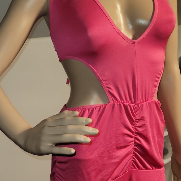 Sexy Women Pink Long Classy Dress Mermaid Club Style Small SL6074 - Picture 5 of 9